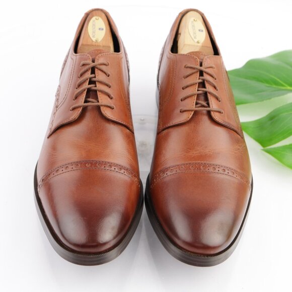 Cole Haan Mens Jefferson Oxford Size 9 M Brown Leather Cap Toe Brogue Dress Shoe main image 11